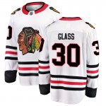 Fanatics Branded Chicago Blackhawks 30 Jeff Glass White Breakaway Away Men's NHL Jersey