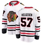 Fanatics Branded Chicago Blackhawks 57 Kenton Helgesen White Breakaway Away Men's NHL Jersey