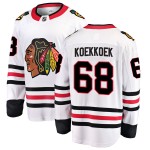 Fanatics Branded Chicago Blackhawks 68 Slater Koekkoek White Breakaway Away Men's NHL Jersey