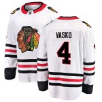 Fanatics Branded Chicago Blackhawks 4 Elmer Vasko White Breakaway Away Men's NHL Jersey