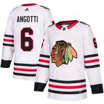 Adidas Chicago Blackhawks 6 Lou Angotti Authentic White Away Youth NHL Jersey
