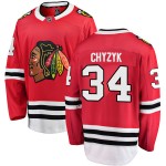 Fanatics Branded Chicago Blackhawks 34 Bryn Chyzyk Red Breakaway Home Youth NHL Jersey