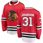 Fanatics Branded Chicago Blackhawks 31 Lars Johansson Red Breakaway Home Youth NHL Jersey
