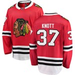 Fanatics Branded Chicago Blackhawks 37 Graham Knott Red Breakaway Home Youth NHL Jersey