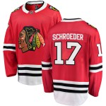 Fanatics Branded Chicago Blackhawks 17 Jordan Schroeder Red Breakaway Home Youth NHL Jersey