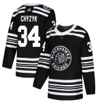 Adidas Chicago Blackhawks 34 Bryn Chyzyk Authentic Black 2019 Winter Classic Men's NHL Jersey