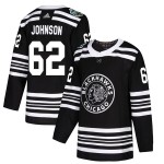 Adidas Chicago Blackhawks 62 Luke Johnson Authentic Black 2019 Winter Classic Men's NHL Jersey