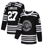 Adidas Chicago Blackhawks 27 Jeremy Langlois Authentic Black 2019 Winter Classic Men's NHL Jersey