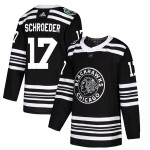 Adidas Chicago Blackhawks 17 Jordan Schroeder Authentic Black 2019 Winter Classic Men's NHL Jersey