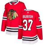 Adidas Chicago Blackhawks 37 Adam Burish Authentic Red Home Men's NHL Jersey