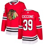 Adidas Chicago Blackhawks 39 Enrico Ciccone Authentic Red Home Men's NHL Jersey