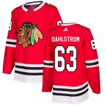 Adidas Chicago Blackhawks 63 Carl Dahlstrom Authentic Red Home Men's NHL Jersey