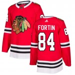 Adidas Chicago Blackhawks 84 Alexandre Fortin Authentic Red Home Men's NHL Jersey