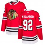 Adidas Chicago Blackhawks 92 Alexander Nylander Authentic Red Home Men's NHL Jersey