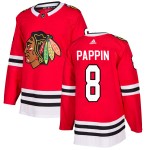 Adidas Chicago Blackhawks 8 Jim Pappin Authentic Red Home Men's NHL Jersey
