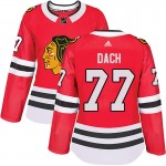 Adidas Chicago Blackhawks 77 Kirby Dach Authentic Red Home Women's NHL Jersey