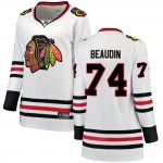 Fanatics Branded Chicago Blackhawks 74 Nicolas Beaudin White ized Breakaway Away Women's NHL Jersey