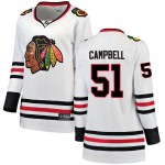 Fanatics Branded Chicago Blackhawks 51 Brian Campbell White Breakaway Away Women's NHL Jersey