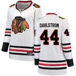 Fanatics Branded Chicago Blackhawks 44 John Dahlstrom White Breakaway Away Women's NHL Jersey