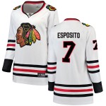 Fanatics Branded Chicago Blackhawks 7 Phil Esposito White Breakaway Away Women's NHL Jersey
