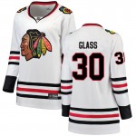 Fanatics Branded Chicago Blackhawks 30 Jeff Glass White Breakaway Away Women's NHL Jersey