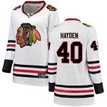 Fanatics Branded Chicago Blackhawks 40 John Hayden White Breakaway Away Women's NHL Jersey