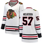 Fanatics Branded Chicago Blackhawks 57 Kenton Helgesen White Breakaway Away Women's NHL Jersey
