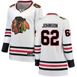 Fanatics Branded Chicago Blackhawks 62 Luke Johnson White Breakaway Away Women's NHL Jersey