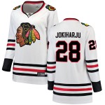 Fanatics Branded Chicago Blackhawks 28 Henri Jokiharju White Breakaway Away Women's NHL Jersey