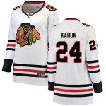 Fanatics Branded Chicago Blackhawks 24 Dominik Kahun White Breakaway Away Women's NHL Jersey