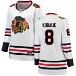 Fanatics Branded Chicago Blackhawks 8 Dominik Kubalik White Breakaway Away Women's NHL Jersey