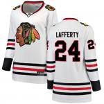 Fanatics Branded Chicago Blackhawks 24 Sam Lafferty White Breakaway Away Women's NHL Jersey
