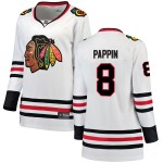 Fanatics Branded Chicago Blackhawks 8 Jim Pappin White Breakaway Away Women's NHL Jersey