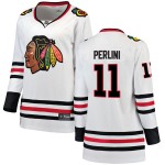 Fanatics Branded Chicago Blackhawks 11 Brendan Perlini White Breakaway Away Women's NHL Jersey