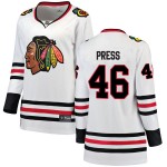 Fanatics Branded Chicago Blackhawks 46 Robin Press White Breakaway Away Women's NHL Jersey