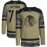 Adidas Chicago Blackhawks 70 Cole Guttman Authentic Camo Military Appreciation Practice Youth NHL Jersey