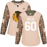 Adidas Chicago Blackhawks 60 Collin Delia Authentic Camo Veterans Day Practice Women's NHL Jersey