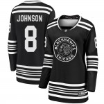 Fanatics Branded Chicago Blackhawks 8 Jack Johnson Premier Black Breakaway Alternate 2019/20 Women's NHL Jersey
