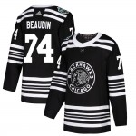 Adidas Chicago Blackhawks 74 Nicolas Beaudin Authentic Black ized 2019 Winter Classic Youth NHL Jersey