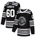 Adidas Chicago Blackhawks 60 Mac Carruth Authentic Black 2019 Winter Classic Youth NHL Jersey