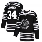 Adidas Chicago Blackhawks 34 Kevin Lankinen Authentic Black ized 2019 Winter Classic Youth NHL Jersey