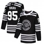 Adidas Chicago Blackhawks 95 Dylan Sikura Authentic Black 2019 Winter Classic Youth NHL Jersey