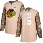 Adidas Chicago Blackhawks 15 Zack Smith Authentic Camo Veterans Day Practice Youth NHL Jersey