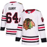 Adidas Chicago Blackhawks 64 David Kampf Authentic White Away Men's NHL Jersey