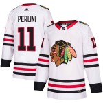 Adidas Chicago Blackhawks 11 Brendan Perlini Authentic White Away Men's NHL Jersey