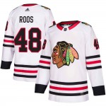 Adidas Chicago Blackhawks 48 Filip Roos Authentic White Away Men's NHL Jersey