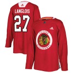 Adidas Chicago Blackhawks 27 Jeremy Langlois Authentic Red Home Practice Youth NHL Jersey