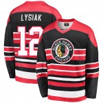 Fanatics Branded Chicago Blackhawks 12 Tom Lysiak Premier Red/Black Breakaway Heritage Men's NHL Jersey