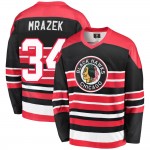Fanatics Branded Chicago Blackhawks 34 Petr Mrazek Premier Red/Black Breakaway Heritage Men's NHL Jersey