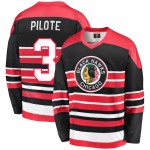 Fanatics Branded Chicago Blackhawks 3 Pierre Pilote Premier Red/Black Breakaway Heritage Men's NHL Jersey